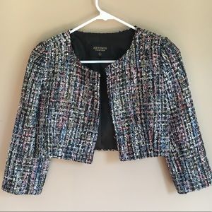 Sparkle tweed crop jacket